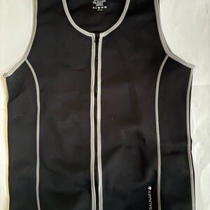 Mens Black SAUNAFX Zip-Up Compression Vest Size L